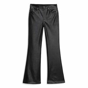 GAP Vegan Leather High Rise 70s Flare Jeans Black | Size 26 Petite | NWT